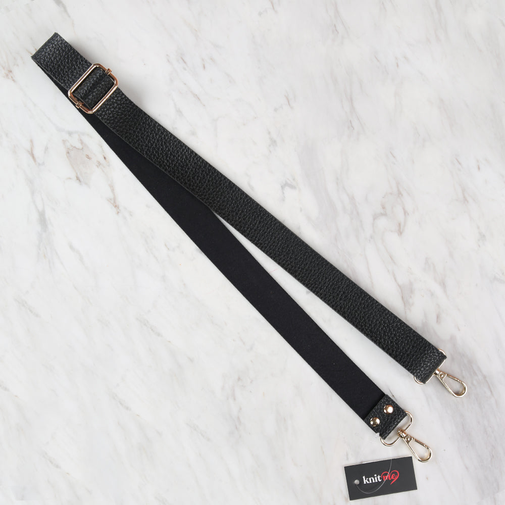 Knitme Sürgü Tokalı Çanta Askısı 130x3 cm Siyah BA-0004